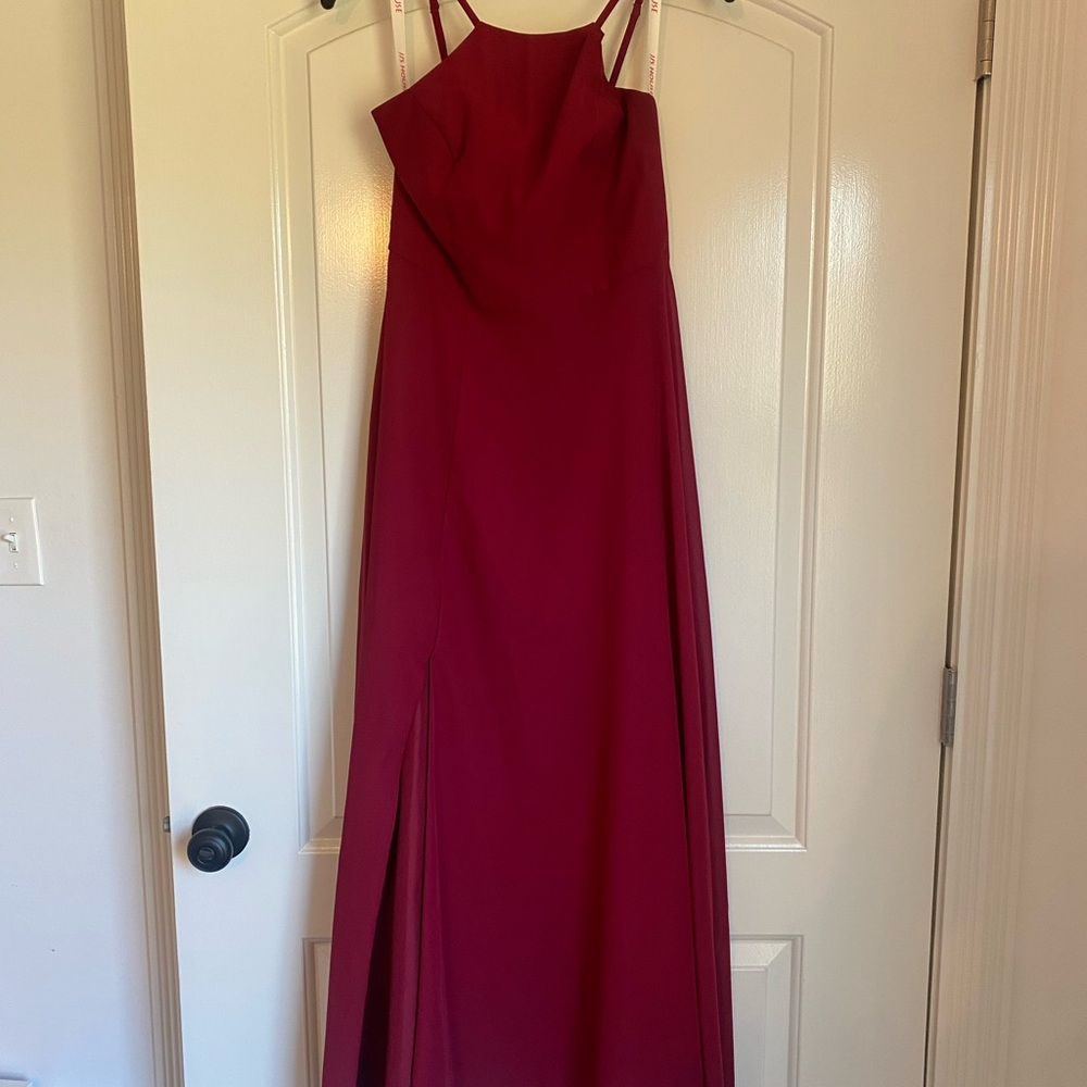 JJs House Strapless Burgundy Dress
